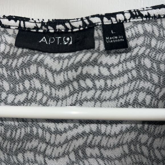 Apt. 9 Black and White Patterned Midi Dress Size Large - Picture 2 of 7